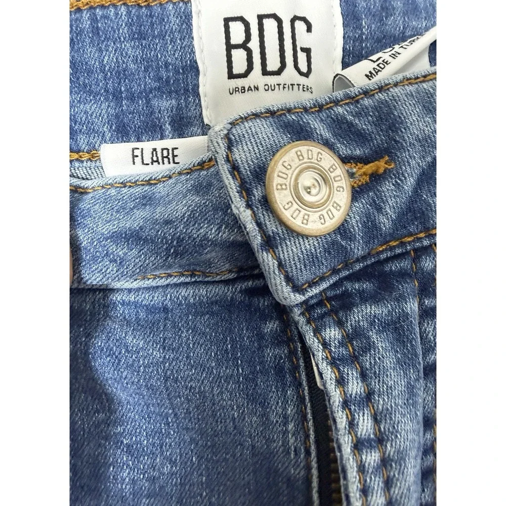 BDG Urban Outfitters Y2K Flare Jeans Women's 32x27 Medium Wash Stretch Denim